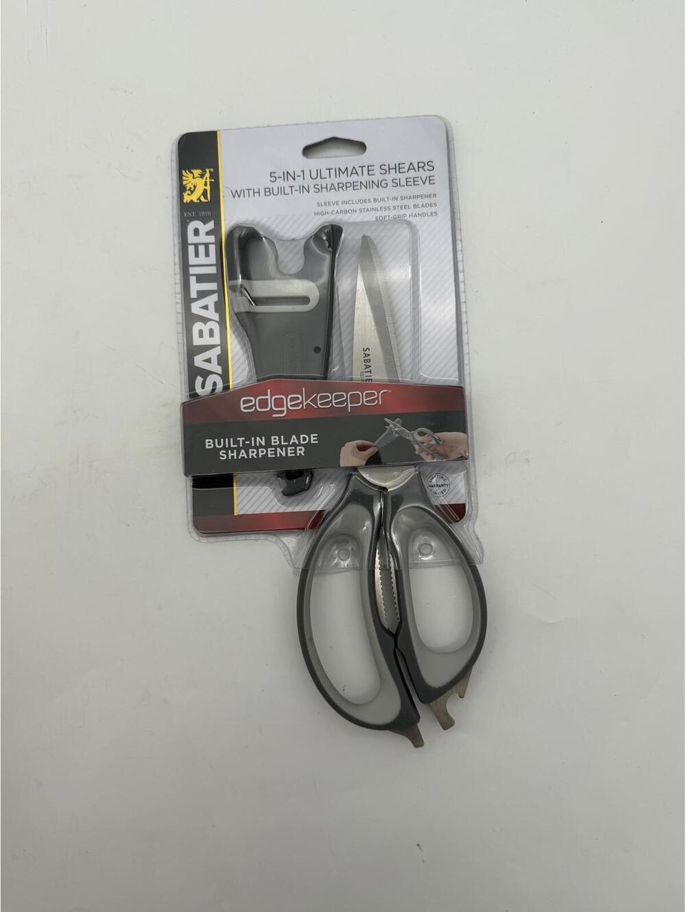 Sabatier 5 in 1 Kitchen Shears with built in sharpener black/gray NWT